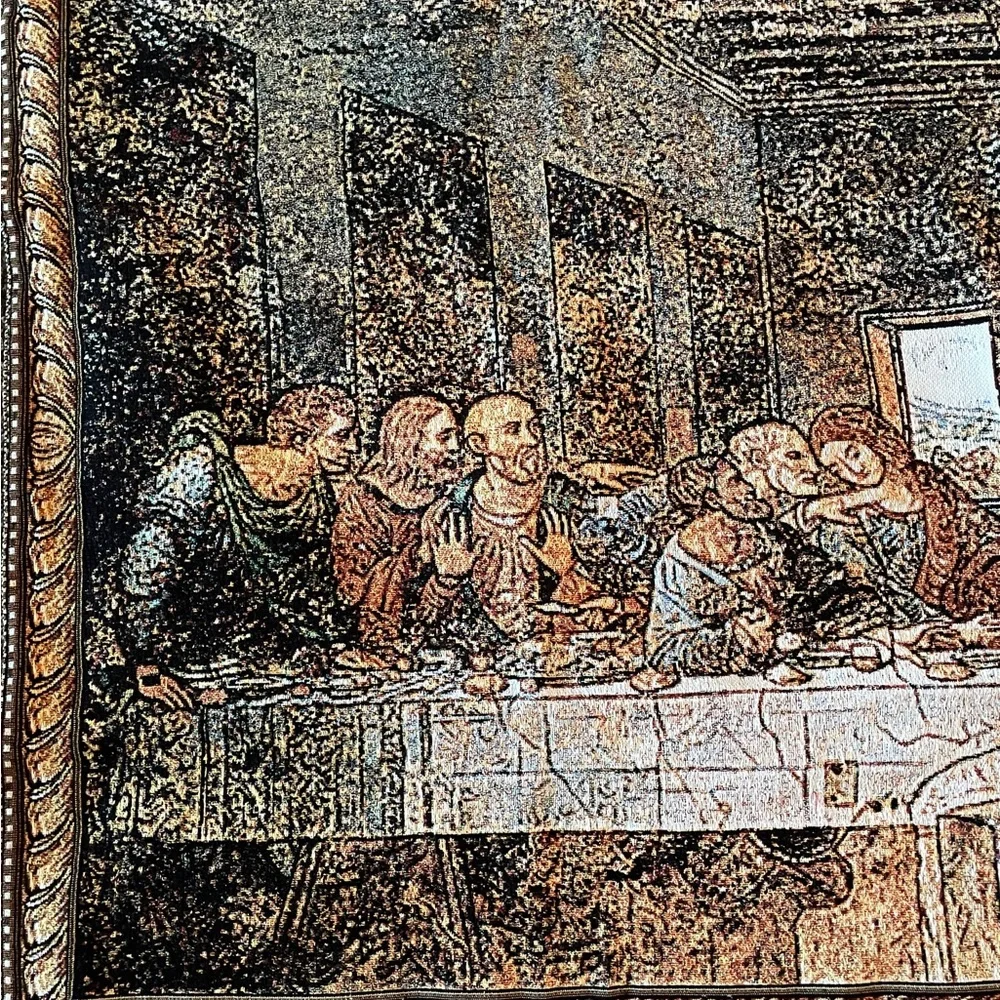 BRAND NEW Lord's Last Supper & Disciples Woven Tapestry Wall Hanging 52”x 27”